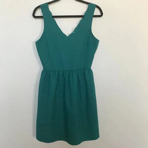 Francesca's Alya Teal Scalloped Skater Dress